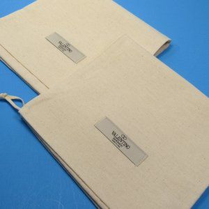 Valentino Drawstring Dust Bags (2 pcs) Ivory Approx. 15 1/2" x 8 3/4"